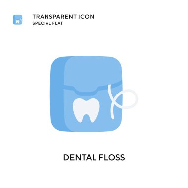Diş ipi vektör simgesi. Düz çizim. EPS 10 vektörü.
