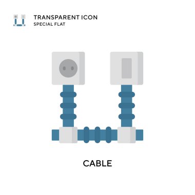 Kablo vektör simgesi. Düz çizim. EPS 10 vektörü.