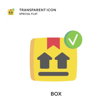 Kutu vektör simgesi. Düz çizim. EPS 10 vektörü.