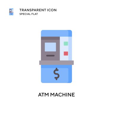 ATM makine vektör simgesi. Düz çizim. EPS 10 vektörü.