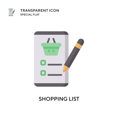 Alışveriş listesi vektör simgesi. Düz çizim. EPS 10 vektörü.