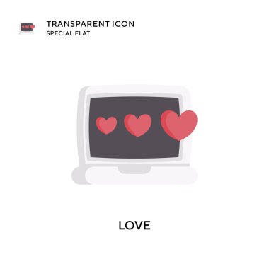 Aşk vektör simgesi. Düz çizim. EPS 10 vektörü.