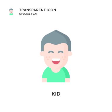 Çocuk vektör ikonu. Düz çizim. EPS 10 vektörü.