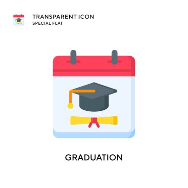 Mezuniyet vektör simgesi. Düz çizim. EPS 10 vektörü.