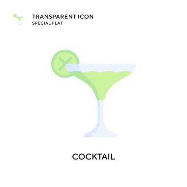 Kokteyl vektör simgesi. Düz çizim. EPS 10 vektörü.