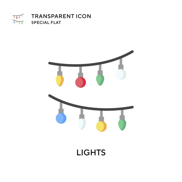 Icône Vectorielle Des Lumières Illustration Style Plat Vecteur Eps — Image vectorielle