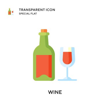 Şarap vektör simgesi. Düz çizim. EPS 10 vektörü.