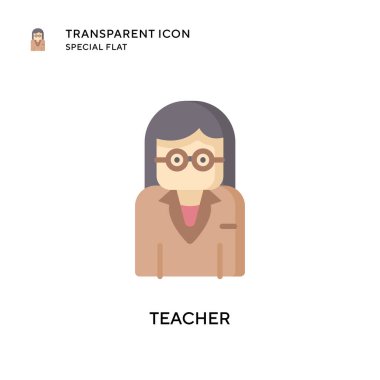 Öğretmen vektör simgesi. Düz çizim. EPS 10 vektörü.