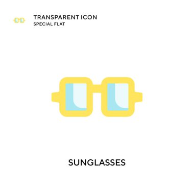 Güneş gözlüğü vektör simgesi. Düz çizim. EPS 10 vektörü.