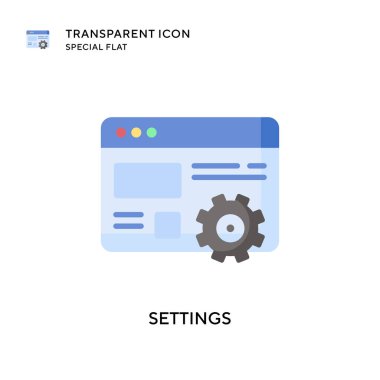 Ayarlar vektör simgesi. Düz çizim. EPS 10 vektörü.