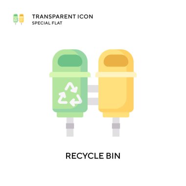 Çöp kutusu vektör simgesini geri dönüştür. Düz çizim. EPS 10 vektörü.