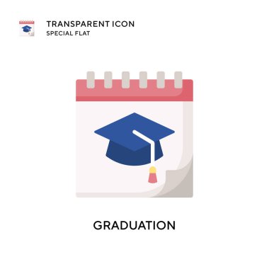 Mezuniyet vektör simgesi. Düz çizim. EPS 10 vektörü.