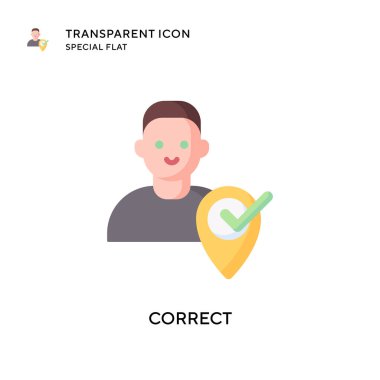 Doğru vektör simgesi. Düz çizim. EPS 10 vektörü.