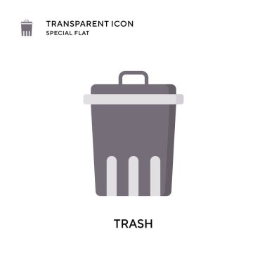 Çöp vektörü simgesi. Düz çizim. EPS 10 vektörü.