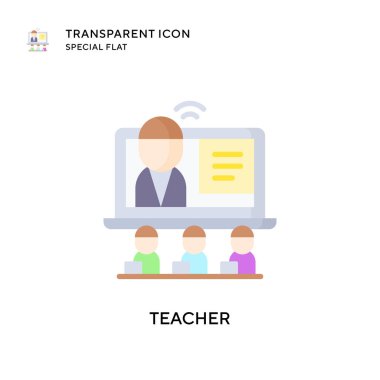 Öğretmen vektör simgesi. Düz çizim. EPS 10 vektörü.