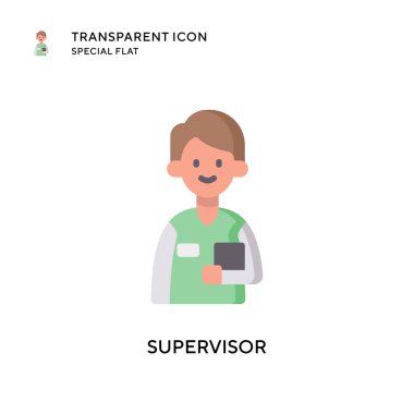 Supervisor vector icon. Flat style illustration. EPS 10 vector. clipart