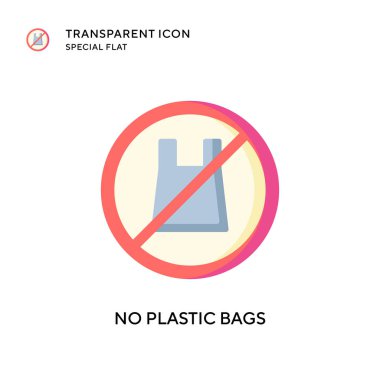 Plastik torba vektör simgesi yok. Düz çizim. EPS 10 vektörü.