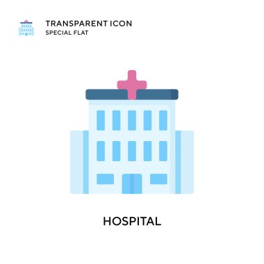 Hastane vektör ikonu. Düz çizim. EPS 10 vektörü.