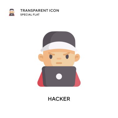 Hacker vektör simgesi. Düz çizim. EPS 10 vektörü.