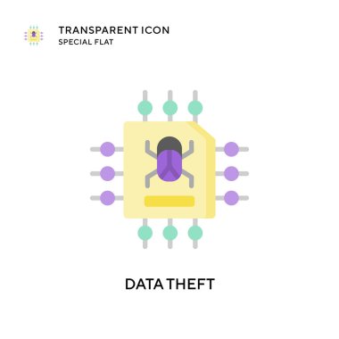 Veri hırsızlığı vektör simgesi. Düz çizim. EPS 10 vektörü.