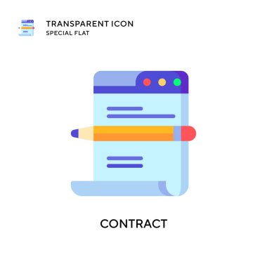 Kontrat vektör simgesi. Düz çizim. EPS 10 vektörü.