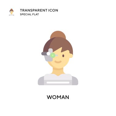 Kadın vektör simgesi. Düz çizim. EPS 10 vektörü.