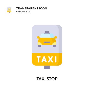 Taksi dur vektör simgesi. Düz çizim. EPS 10 vektörü.