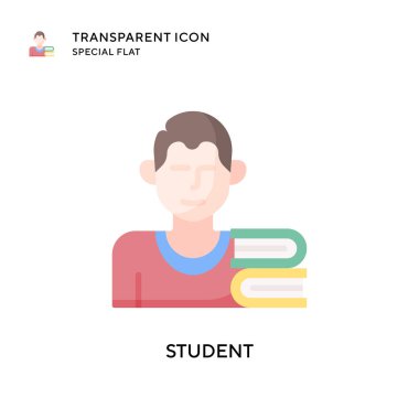 Öğrenci vektör simgesi. Düz çizim. EPS 10 vektörü.