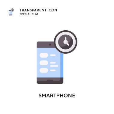 Akıllı telefon vektör simgesi. Düz çizim. EPS 10 vektörü.