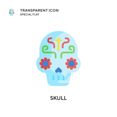 Kafatası vektör simgesi. Düz çizim. EPS 10 vektörü.