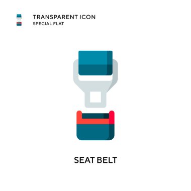 Emniyet kemeri vektör simgesi. Düz çizim. EPS 10 vektörü.