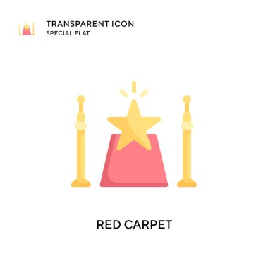 Kırmızı halı vektör simgesi. Düz çizim. EPS 10 vektörü.