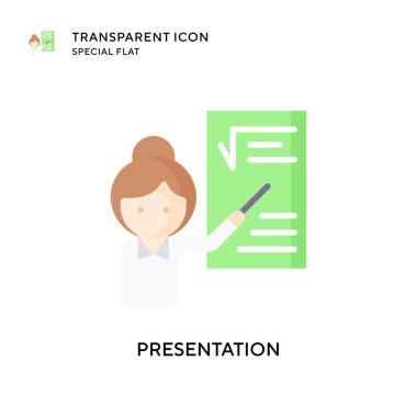 Sunum vektör simgesi. Düz çizim. EPS 10 vektörü.