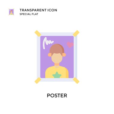 Poster vektör simgesi. Düz çizim. EPS 10 vektörü.