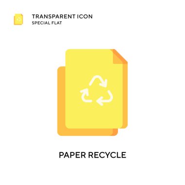 Kağıt geri dönüşüm vektör simgesi. Düz çizim. EPS 10 vektörü.