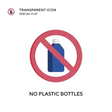 Plastik şişe vektör ikonu yok. Düz çizim. EPS 10 vektörü.