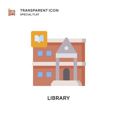 Kütüphane vektör simgesi. Düz çizim. EPS 10 vektörü.