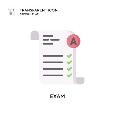 Sınav vektör simgesi. Düz çizim. EPS 10 vektörü.