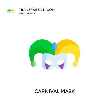 Karnaval maskesi vektör simgesi. Düz çizim. EPS 10 vektörü.
