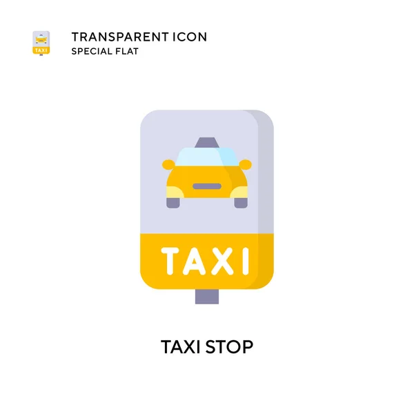 Taxi Stop Vector Icon Flat Style Illustration Eps Vector — Stock Vector