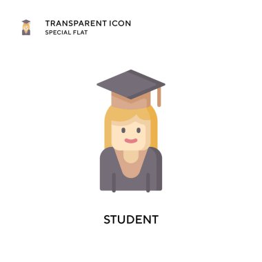 Öğrenci vektör simgesi. Düz çizim. EPS 10 vektörü.