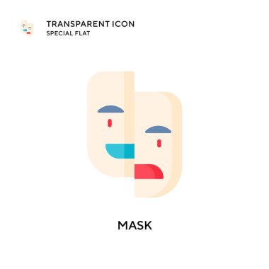 Maske vektör simgesi. Düz çizim. EPS 10 vektörü.