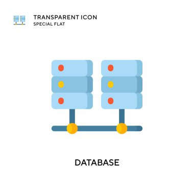 Veritabanı vektör simgesi. Düz çizim. EPS 10 vektörü.