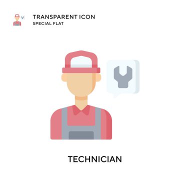 Teknisyen vektör simgesi. Düz çizim. EPS 10 vektörü.
