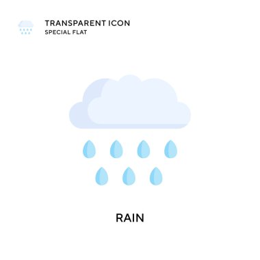 Yağmur vektör simgesi. Düz çizim. EPS 10 vektörü.