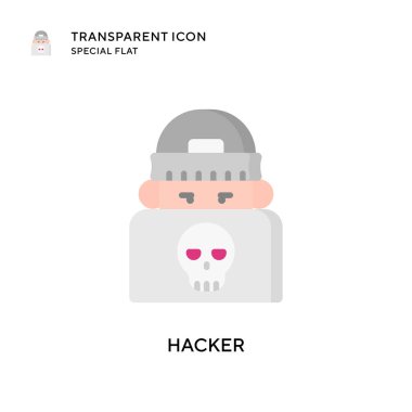 Hacker vektör simgesi. Düz çizim. EPS 10 vektörü.