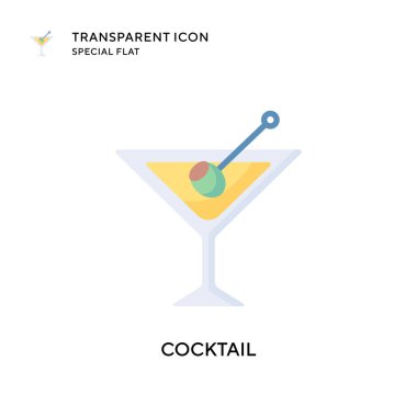 Kokteyl vektör simgesi. Düz çizim. EPS 10 vektörü.