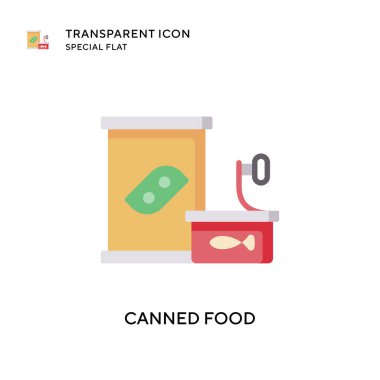 Konserve gıda vektör simgesi. Düz çizim. EPS 10 vektörü.
