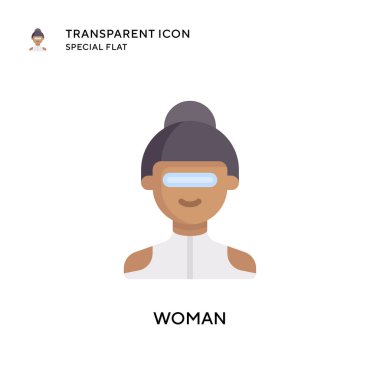 Kadın vektör simgesi. Düz çizim. EPS 10 vektörü.