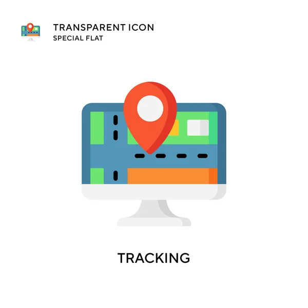 Ícone Vetorial Rastreamento Ilustração Estilo Plano Vetor Eps —  Vetores de Stock